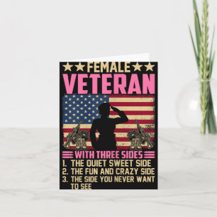 Carte Femmes Vétéran Soldat Fière Vétérane Féminine 