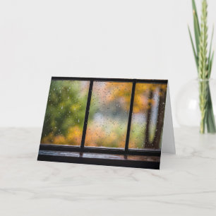 Carte Fenêtre d'automne pluvieux Pensée de toi
