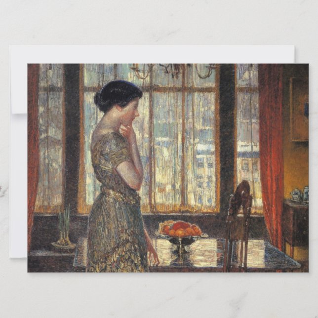 Carte Fenêtre New York en hiver (par Childe Hassam) (Devant)