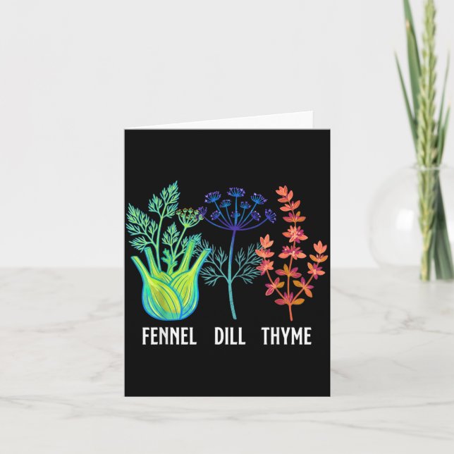 Carte Fenouil Aneth Thym Herbe Botanique Maman Cuisine (Devant)