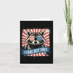 Carte Feral Mais Free Raccoon 4 juillet Trash Panda Gir