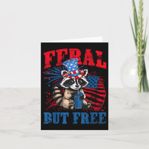 Carte Feral Mais Gratuit Funt Cute Raccoon 4 juillet Par