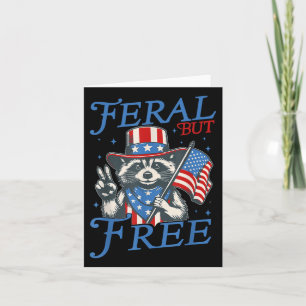 Carte Feral Mais Gratuite Funny Raccoon 4 juillet Patrio
