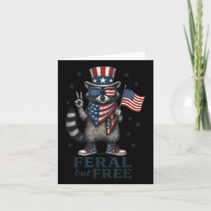 Carte Feral Mais Gratuite Funny Raccoon Usa Drapeau Patr