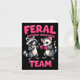 Carte Feral Mother Dgirl Team Funny Raccoon Boxe Te