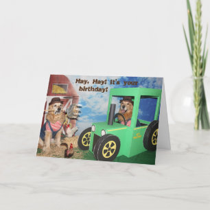 Carte Ferme de Golden Retriever pour anniversaire