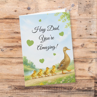 Carte Ferme de la famille canard Papa Incroyable Fête de