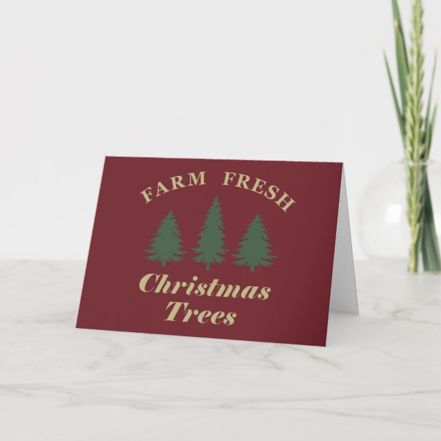 Carte Ferme de pins de Noël frais (Devant)