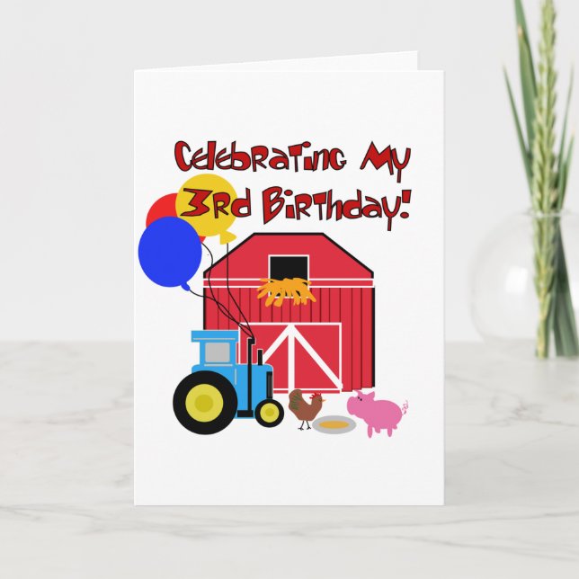 Carte Ferme T-shirts et cadeaux pour le 3e anniversaire (Devant)