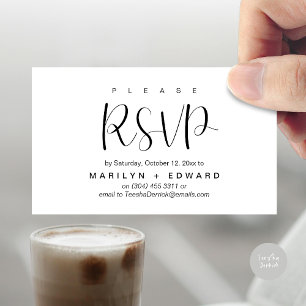 Carte fermée de rappel RSVP faire-part de mariage