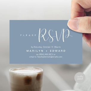 Carte fermée de rappel RSVP faire-part de mariage