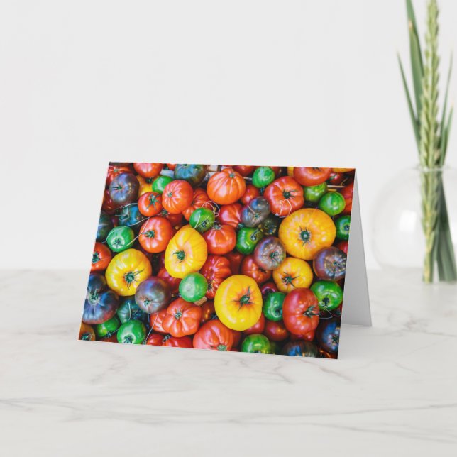 Carte Fermes | Récolte colorée de tomates (Devant)