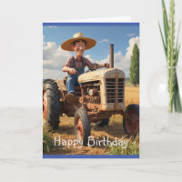 Fermier sur tracteur