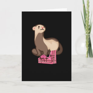 Carte Ferret avec deux morceaux de gâteau rose