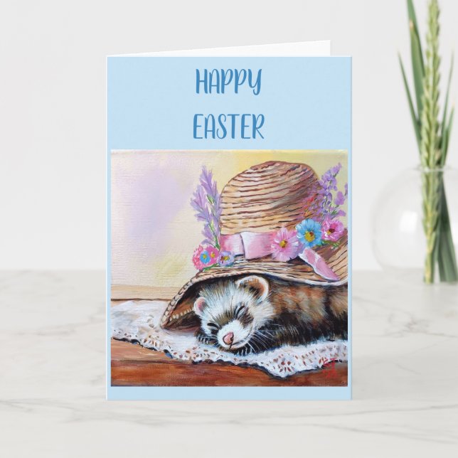 Carte Ferret Easter Folded Greeting Card (Devant)