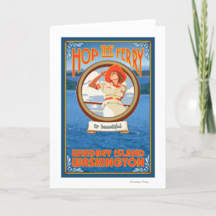 Carte Ferry d'équitation de femme - île de Whidbey,