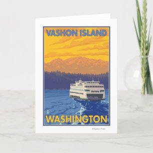 Carte Ferry et montagnes - île de Vashon,