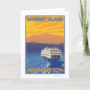Carte Ferry et montagnes - île de Whidbey, Washington