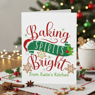 Carte Festif Baking Spirits Bright Custom Christmas