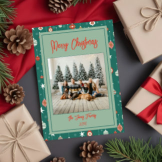 Carte Festif Baubles & Snowflakes Noël