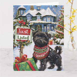 Carte Festif d'Affenpinscher Humour Realtor Noël