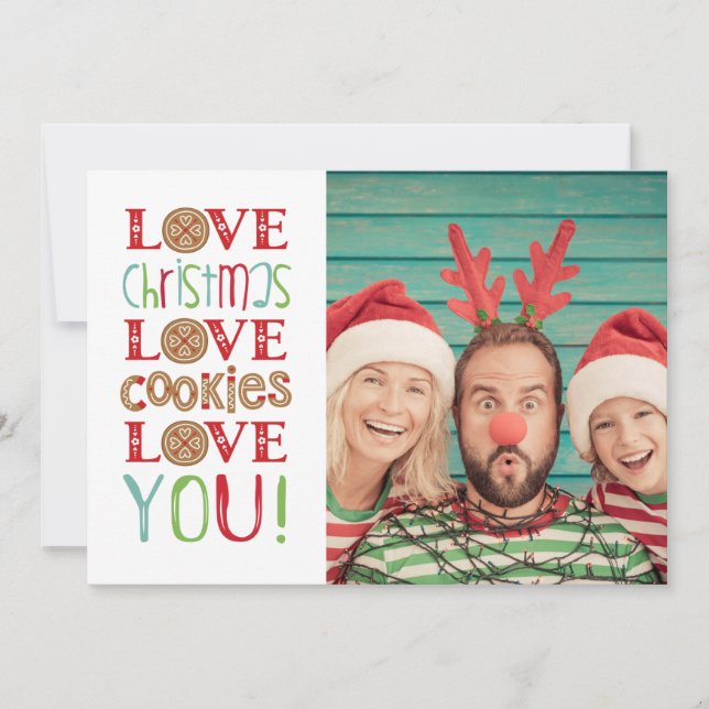 Carte Festif Fun Cute Family Christmas Photo (Devant)