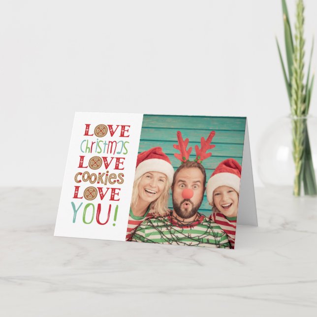 Carte Festif Fun Cute Family Christmas Photo (Devant)