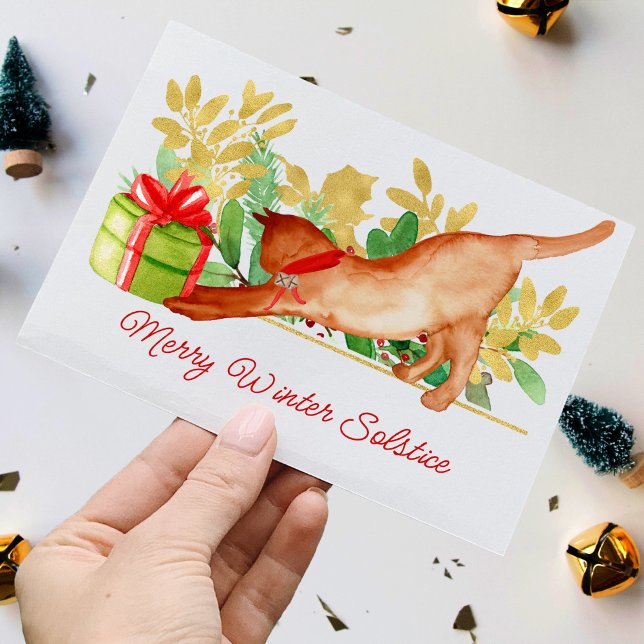 Carte Festif Kitty Chat Hiver Solstice Pagan Holiday (Créateur téléchargé)