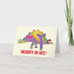 Carte Festif Stegosaurus Funny Père Noël Dinosaur Slogan