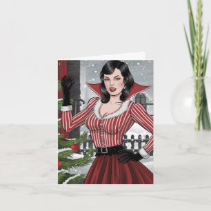 Carte Festif Vampire Lady Noël