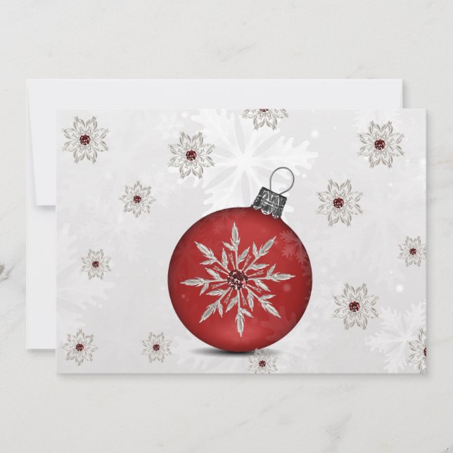 carte festive argent rouge pour les fêtes des entr (Devant)