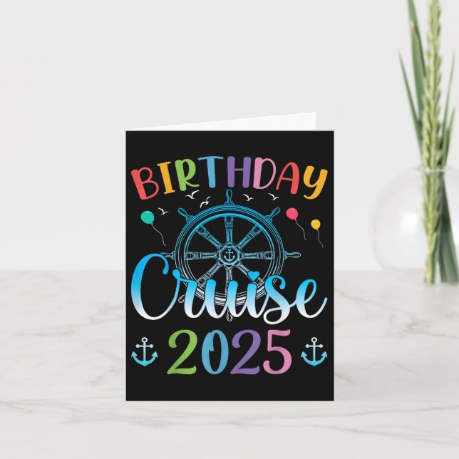 Carte Festive Birthday Cruise 2025 Cruise Boat Party Bir (Devant)