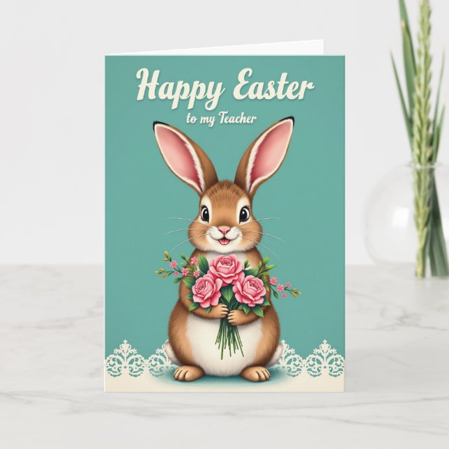 Carte festive Bouquet de Lapin (Devant)