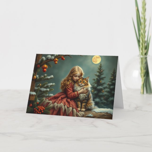 Carte Festive Chat (Devant)