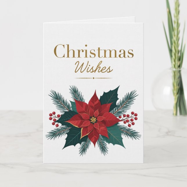 Carte Festive Christmas Wishes Card for Holiday Season (Devant)