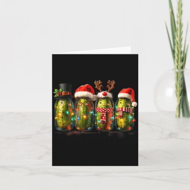 Carte Festive Ckle Jar Meme Christmas Lights Santa Hat X (Devant)