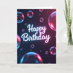 Carte festive d'anniversaire bulle azur