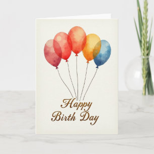 Carte festive de ballons flottants