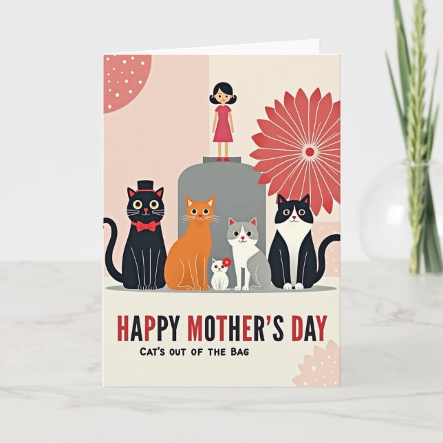 Carte festive de kitten pour la fête des mères (Devant)