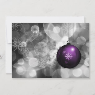 carte festive de Noël violet argent