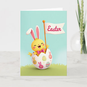 Carte festive de Pâques à pois et œuf