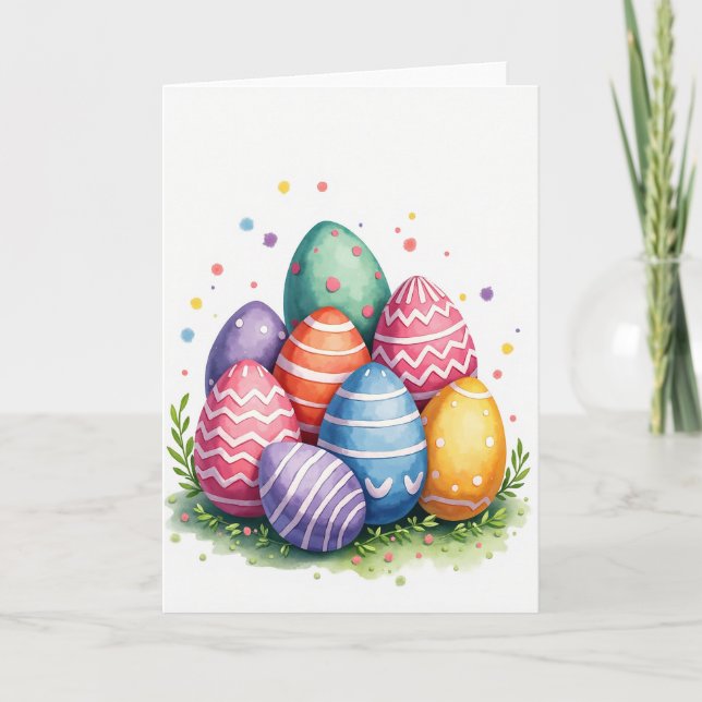 Carte festive de Pâques avec œufs de printemps (Devant)