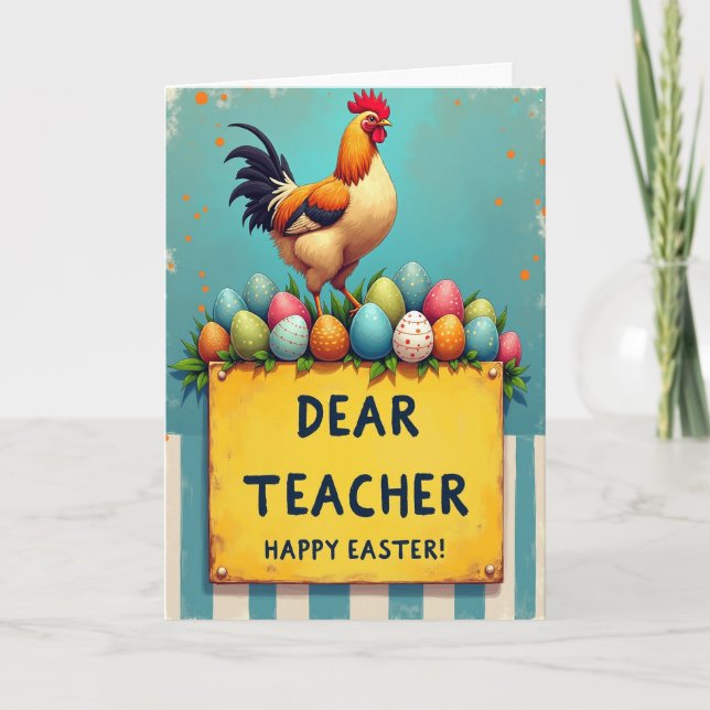 Carte festive de printemps Coq (Devant)