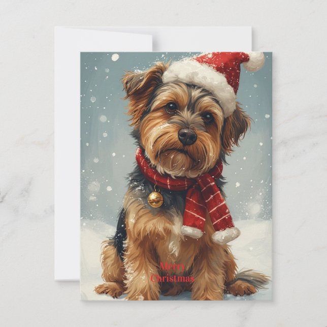 Carte Festive Festif Dog Flat Holiday (Devant)