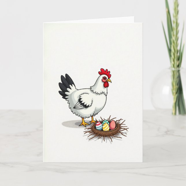 Carte Festive Fowl And Eggs Spring Card (Devant)
