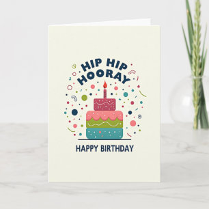 Carte festive gâteau confetti
