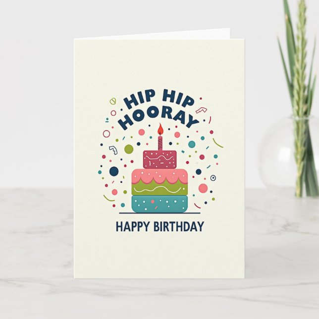 Carte festive gâteau confetti (Devant)