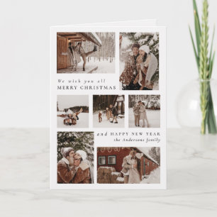 Carte Festive moderne collage photo Noël plié