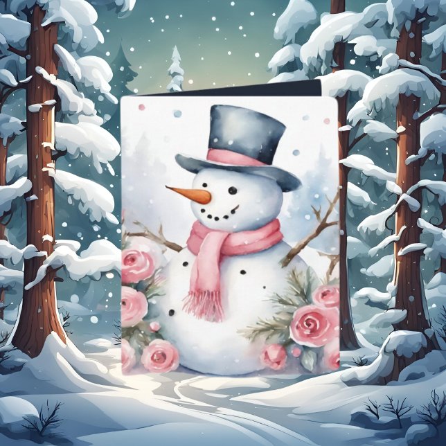 Carte Festive Noël ajouter texte bonhomme de neige (Créateur téléchargé)