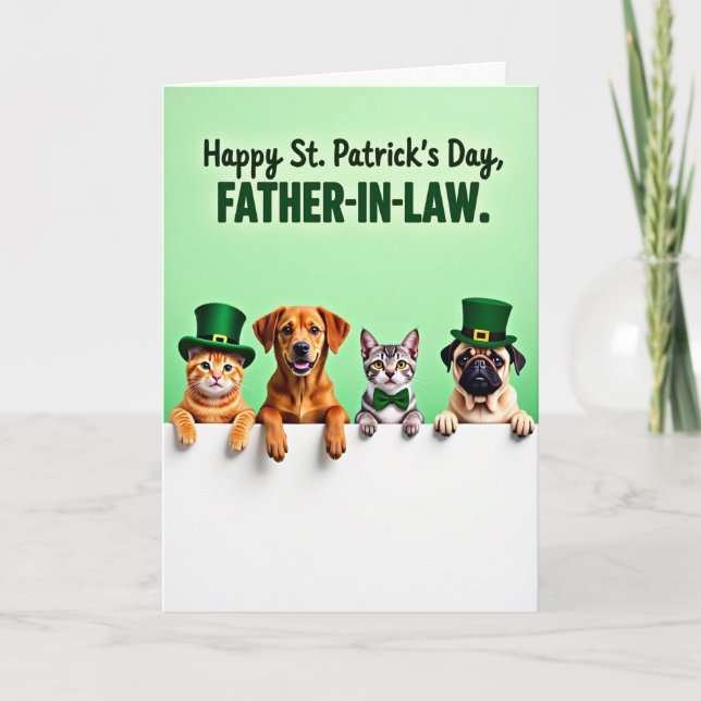 Carte Festive Pets Family St Patricks Card (Devant)